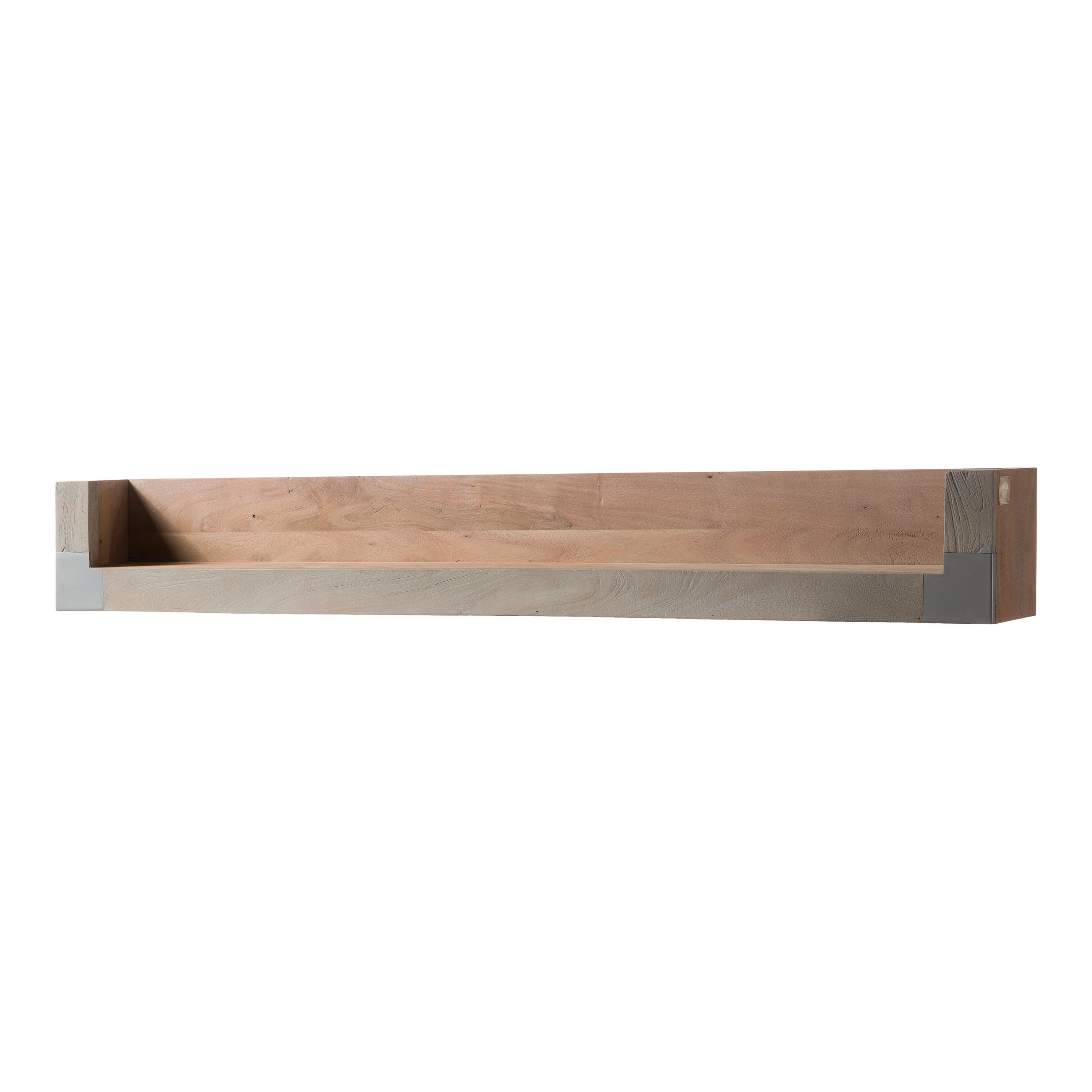 WANDREGAL Akazie 240x22x24 beige lackiert Amsterdam #124 - Beige, Holz (240/24/22cm) - Massivmoebel24