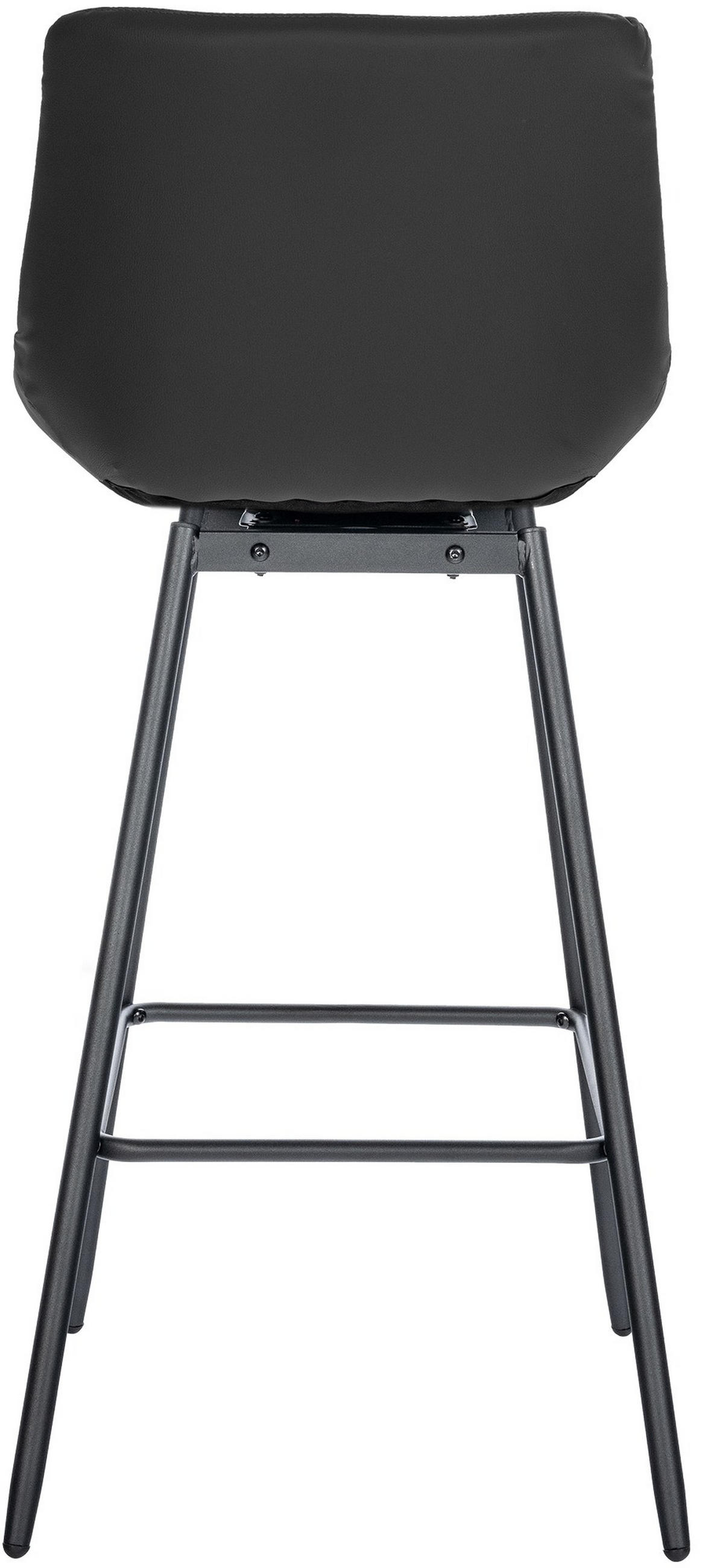 BARHOCKER Lederlook schwarz - Schwarz, Textil/Metall (49/105/56cm) - CLP