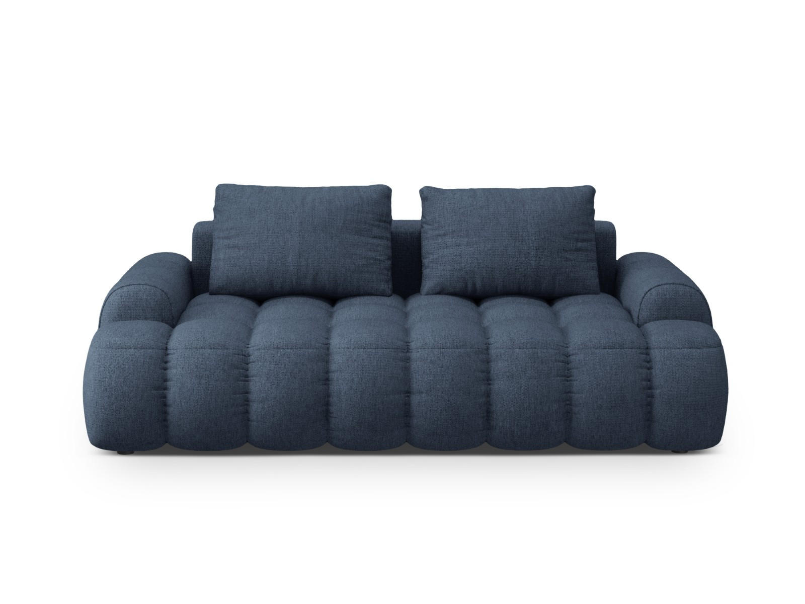 SOFA Linz aus strukturiertem Stoff dunkelblau 3 Sitzplätze - Dunkelblau, Textil (100/84/200cm) - Cosmopolitan Design