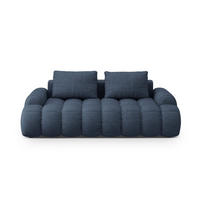 SOFA Linz aus strukturiertem Stoff dunkelblau 3 Sitzplätze - Dunkelblau, Textil (100/84/200cm) - Cosmopolitan Design