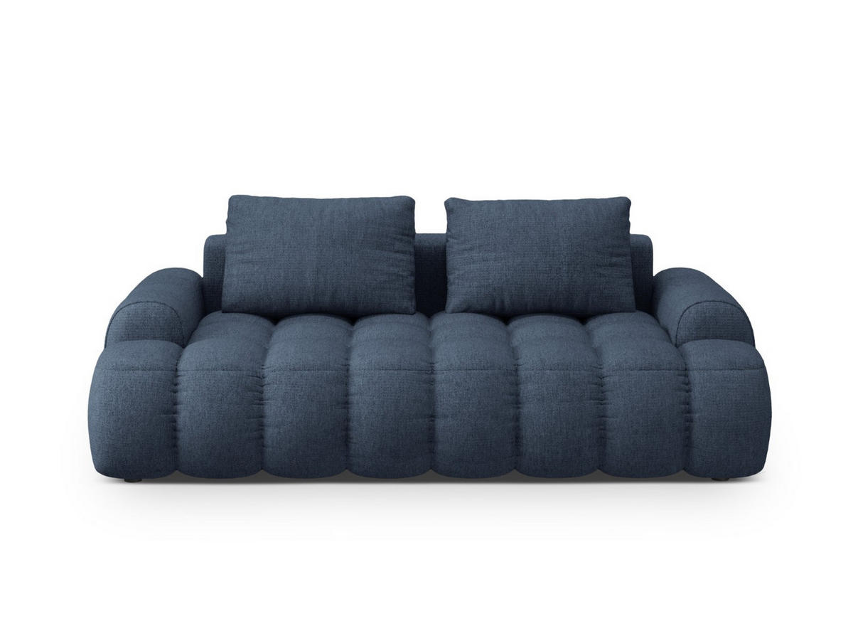 SOFA Linz aus strukturiertem Stoff dunkelblau 3 Sitzplätze - Dunkelblau, Textil (100/84/200cm) - Cosmopolitan Design