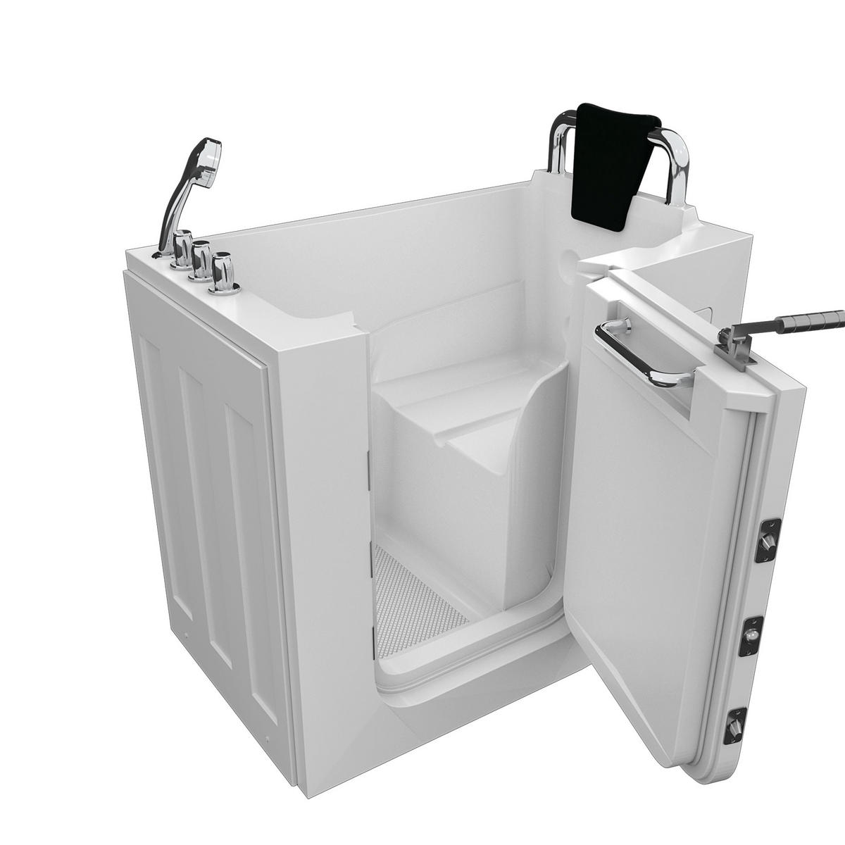 SITZBADEWANNE Senioren Sitzwanne Tür S08-TH-A-R 68x110cm - Weiß, Glas/Kunststoff (110/114/68cm) - AcquaVapore by Sandra Jentho