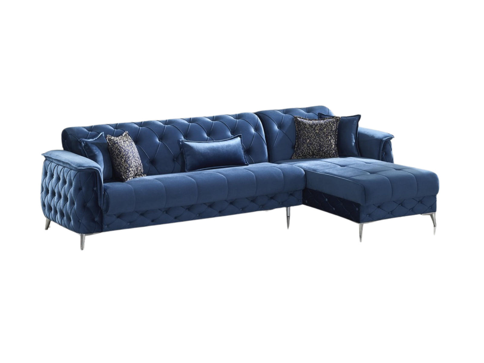 ECKSCHLAFSOFA Sucre Relax - Langer Schenkel Links - Blau, Holzwerkstoff/Kunststoff (310/180cm)