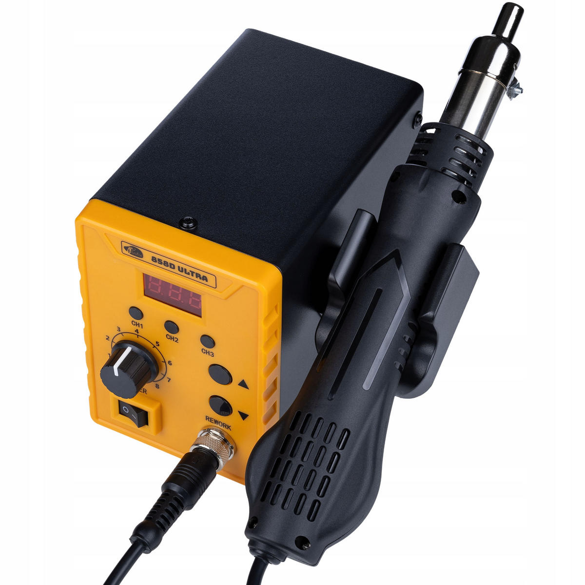 LÖTKOLBEN 858D Ultra Set - 700 W, 100-500 °C, 120 l/min, 50x Lötzinn 200 mm, 3 Düsen, 230 V - Multicolor, Kunststoff/Metall (10/10/10cm)