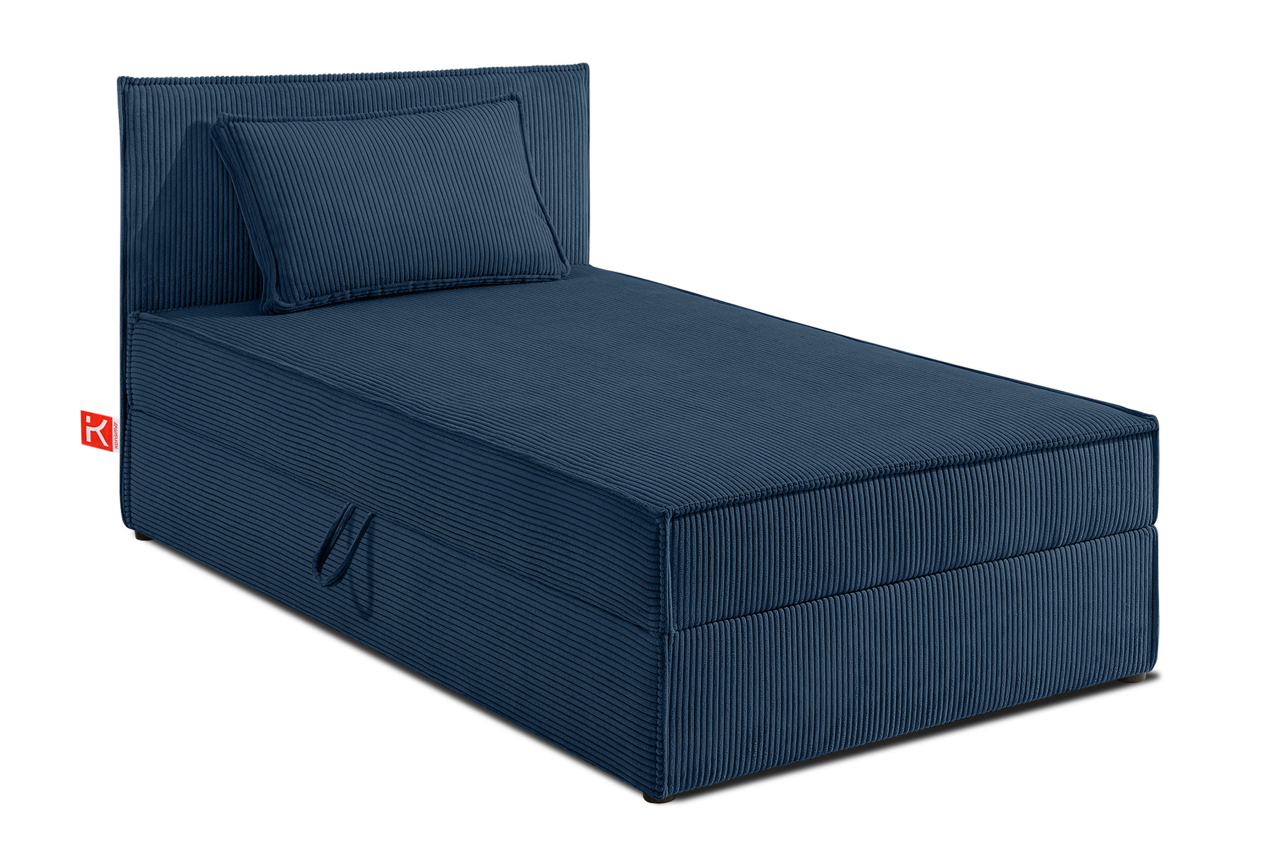 BOXSPRINGBETT ROTI Einzelbett, marineblau - Schwarz/Dunkelblau, Holz/Holzwerkstoff (80/200cm) - KONSIMO®