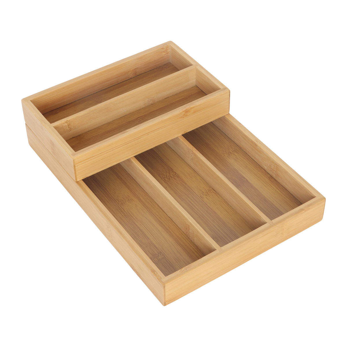 BESTECKEINSATZ - Hellbraun, Holz/Holzwerkstoff (21/7/30cm) - Relaxdays