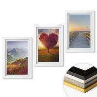 WANDBILDER 3er-Set - 20x30 cm Weißer Rahmen - Landschaften Berge Baum Herz Pier - Weiß, Kunststoff (20/30cm) - ArtPrintCave