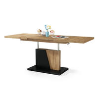 COUCHTISCH rechteckig Eiche Gold - Schwarz ausziehbar höhenverstellbar - Eichefarben/Schwarz, Holzwerkstoff (70/120/60cm) - designimpex