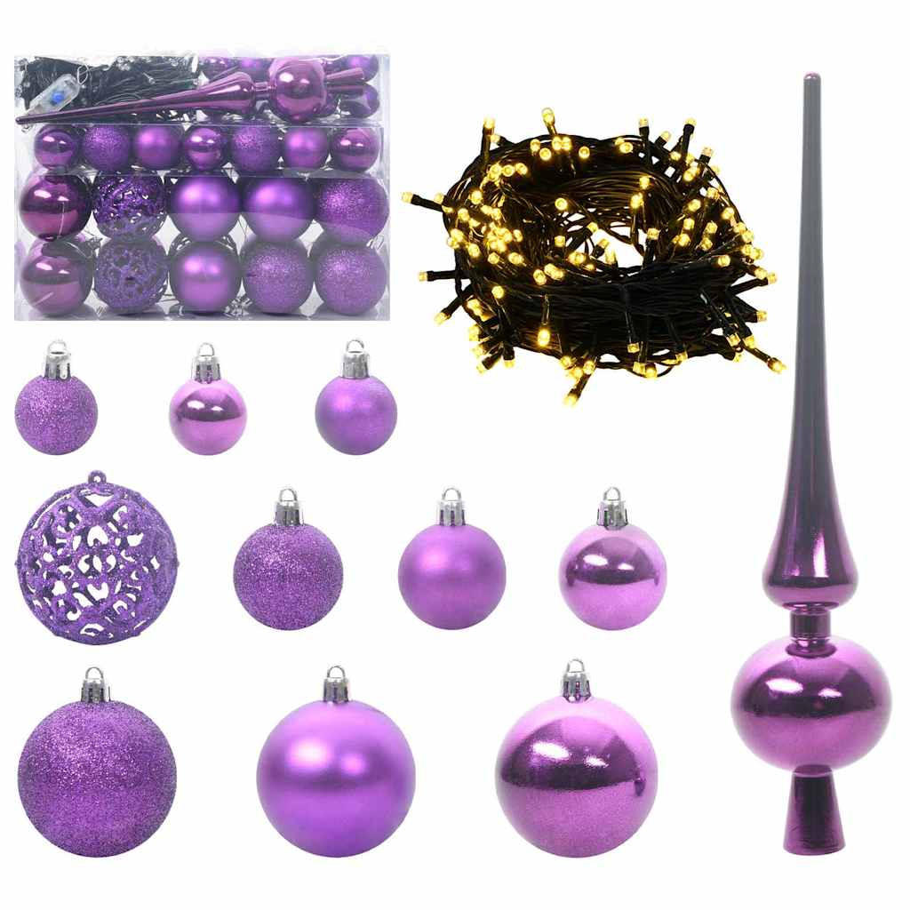 vidaXL Weihnachtskugelset Lila 6x27x6 cm