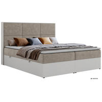 KONTINENTÁLNÍ POSTEL DELVIT 140/200 - Šedobéžová Strukturovaná látka - Topper T25 - H3 - černá/šedobéžová, textil/plast (140/200cm) - MKS
