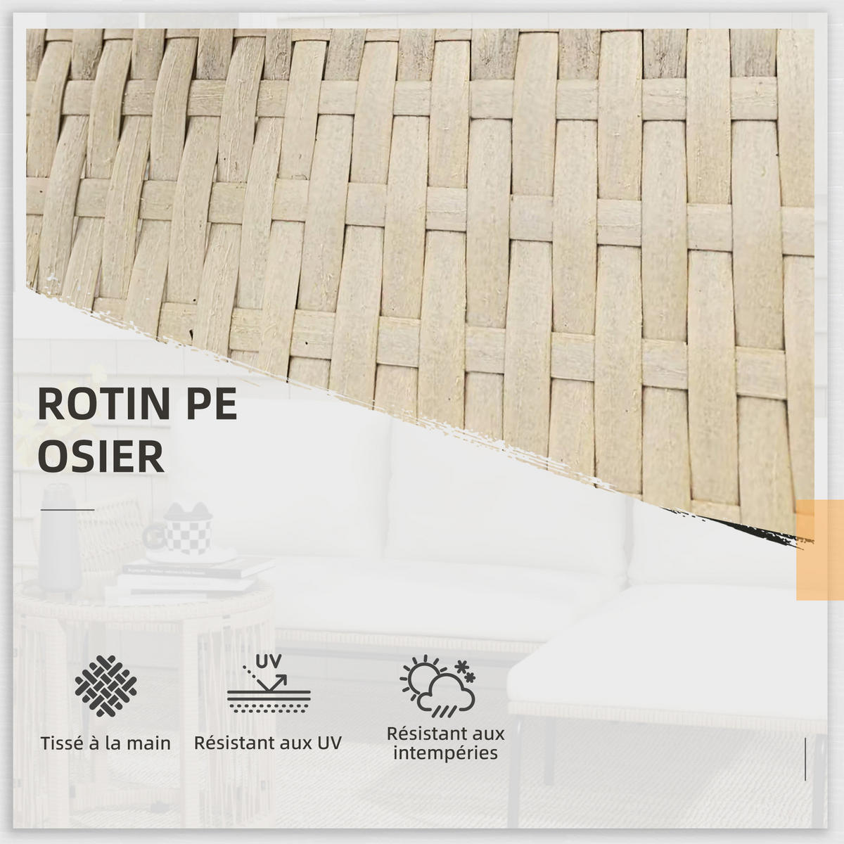GARTENLOUNGE DE-13726 mit Liege & Glastisch Creme - Creme, Metall - ComfortXL