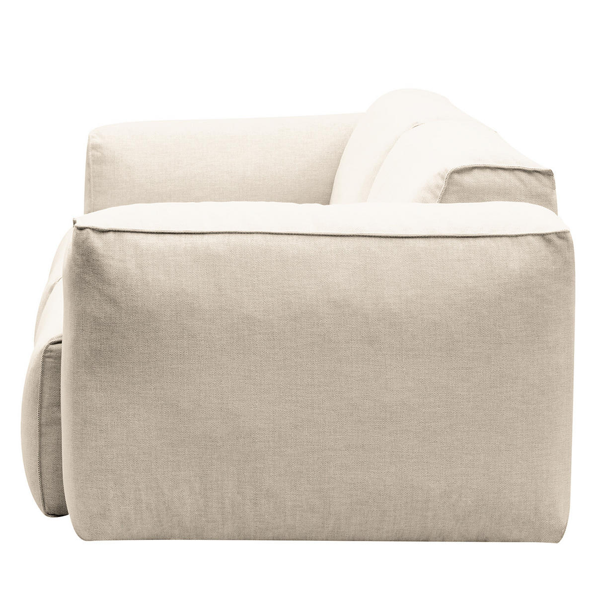 3-SITZER SOFA - Beige/Schwarz, Kunststoff/Textil (251/71/102cm) - home24