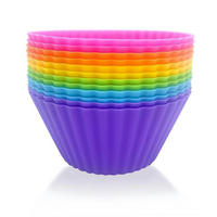 MUFFINFORMEN Silikon 12 Stück Set - Violett, Kunststoff (4.5/3.5/7cm)