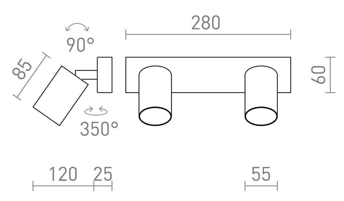 DECKENLEUCHTE DUDE II Weiß 18 W - Weiß, Metall (30/30/20cm) - Rendl