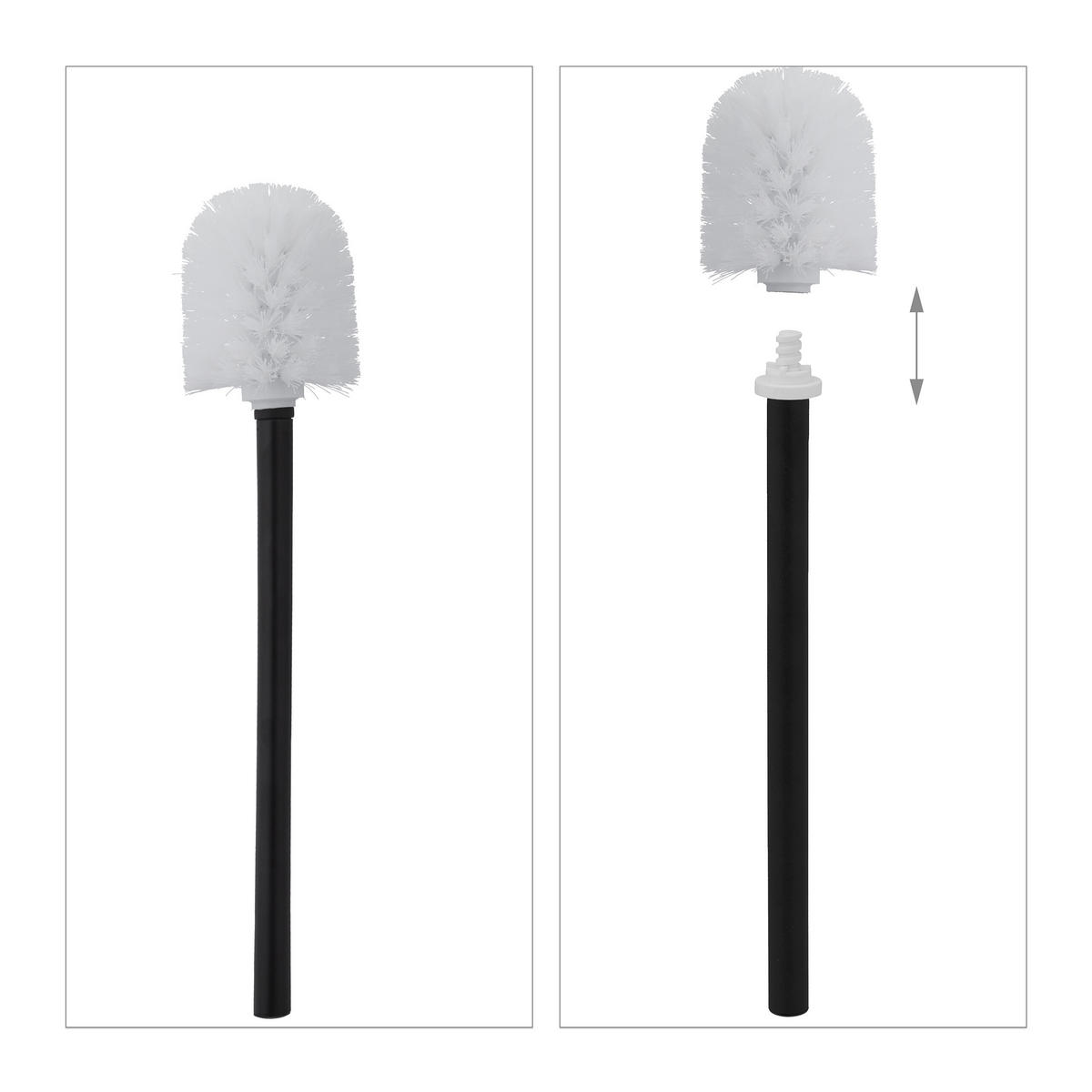 WC-GARNITUR - Schwarz, Holzwerkstoff/Metall (18.5/75/18.5cm) - Relaxdays
