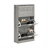 SCHUHSCHRANK Grau - Grau, Holzwerkstoff (60/115/23cm) - SoBuy