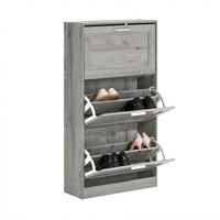 SCHUHSCHRANK Grau - Grau, Holzwerkstoff (60/115/23cm) - SoBuy