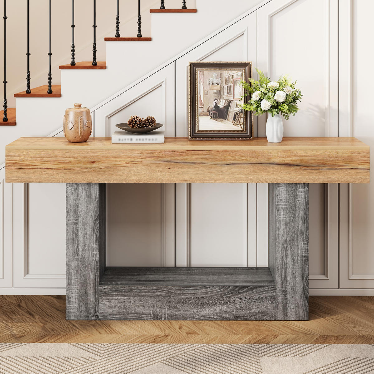 KONSOLENTISCH Holzoptik Ablagefach - Naturfarben, Holzwerkstoff (30/160/82.5cm) - Fortuna Lai