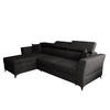 ECKSOFA L Form Ribella Grafit 265/180/100 cm Links mit Schlaffunktion - Schwarz, Textil/Metall (180/265cm) - AX Living