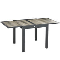 GARTENTISCH, Beige+Grau, Aluminium - Beige/Grau, Kunststoff/Metall (160/80/75cm) - Outsunny