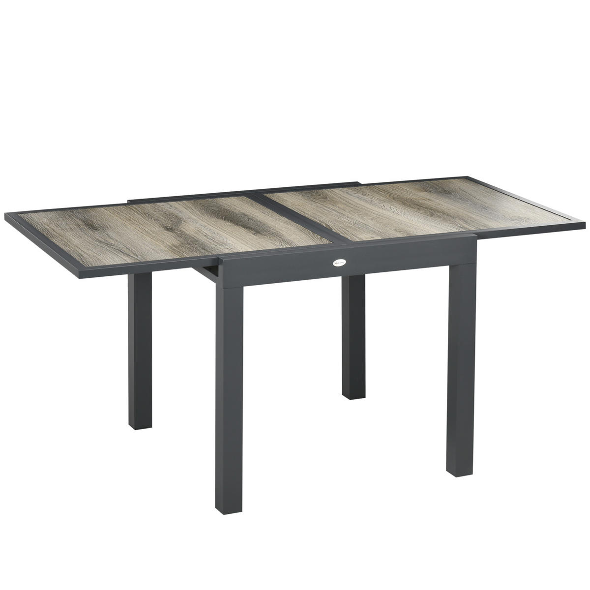 GARTENTISCH, Beige+Grau, Aluminium - Beige/Grau, Kunststoff/Metall (160/80/75cm) - Outsunny