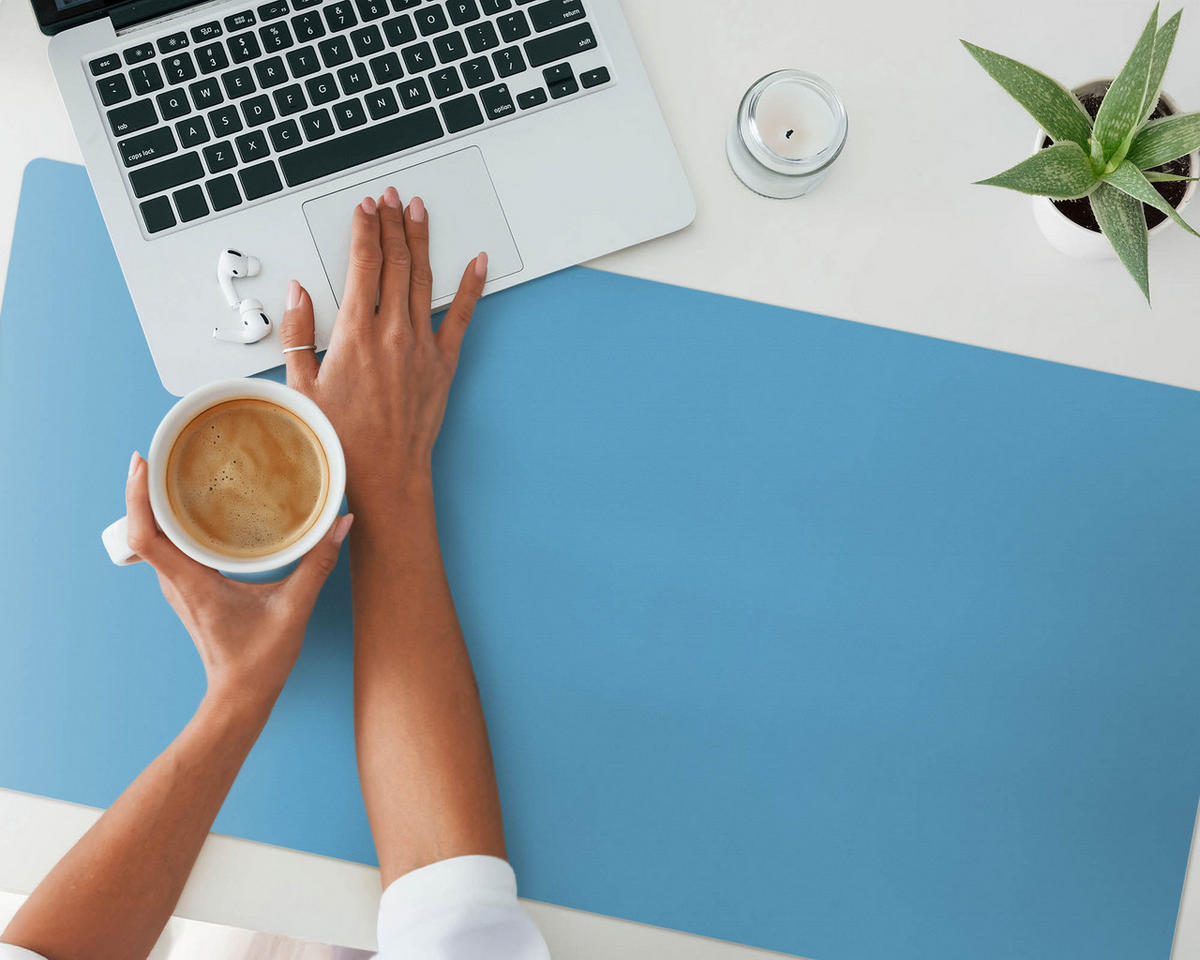 SCHREIBTISCHUNTERLAGE 100x50 cm Blau - Birkefarben, Kunststoff (100/50/1.6cm) - Wallfluent