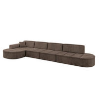 ECKSOFA Ottomane Links TARO-L3 - 413x171x79,5 cm Braun - Braun, Holzwerkstoff/Textil (413/171cm) - ALTDECOR