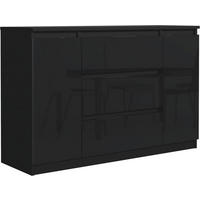 KOMMODE 120 Schwarz & Hochglanz 120x39x78,5 cm - Schwarz Hochglanz, Holzwerkstoff (120/78.5/39cm) - Mobelsta
