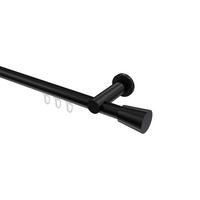 INNENLAUF-GARDINENSTANGEN-SET Platon Sitra 160 cm, 1-läufig, 20 mm Ø Schwarz - Schwarz, Metall (160cm) - INTERDECO