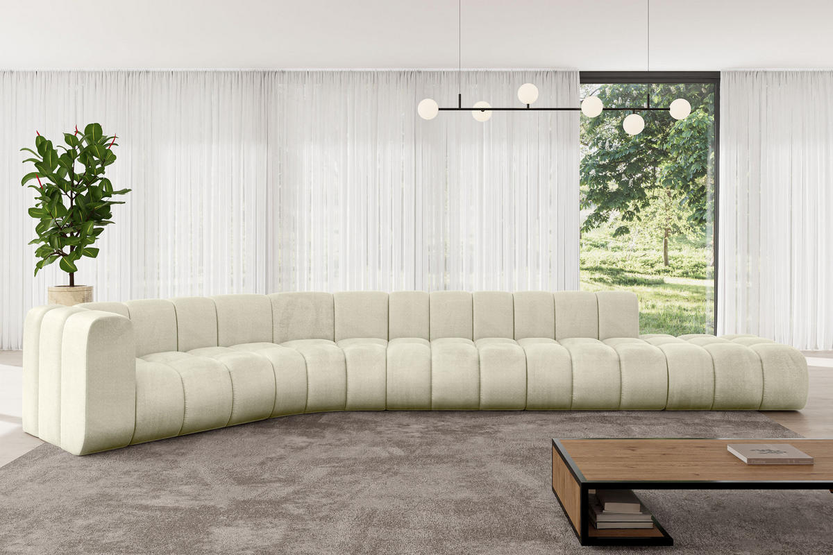 ECKSOFA modulares Sofa Tilmo-L2 - 490x194x70 cm Beige - Beige, Holzwerkstoff/Textil (490/194cm) - ALTDECOR