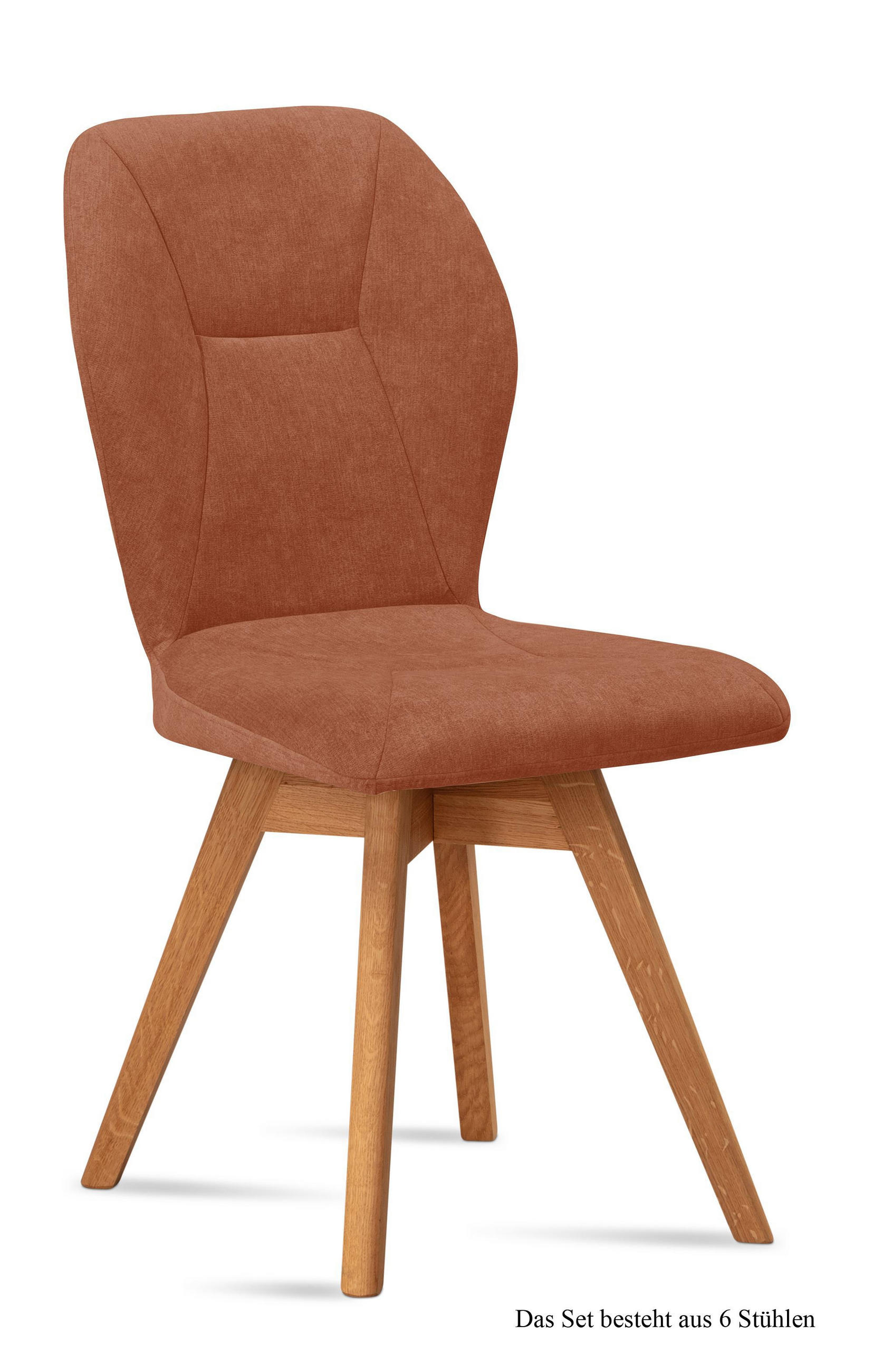 ESSZIMMERSTUHL drehbar (6er-Set) Draga 51x92x60 Eiche geölt/Cognac - Cognac/Eichefarben, Kunststoff (60/92/51cm) - 58aufmkessel
