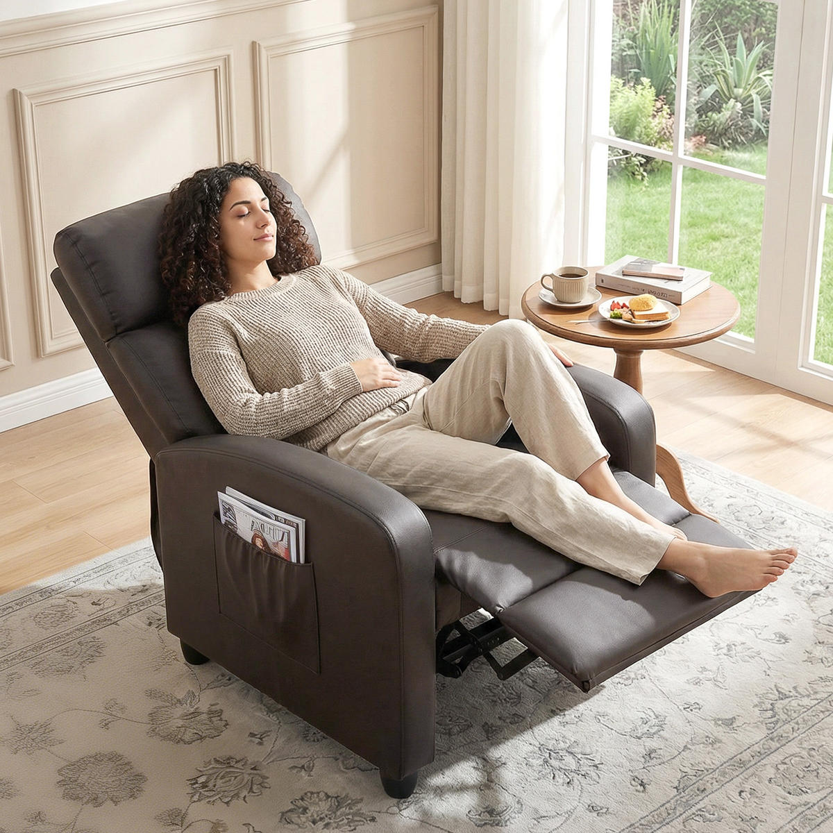 MASSAGESESSEL DE-06441 mit 150° neigbar, 2 Massagepunkte Braun - Braun, Metall (88/98/68cm) - ComfortXL
