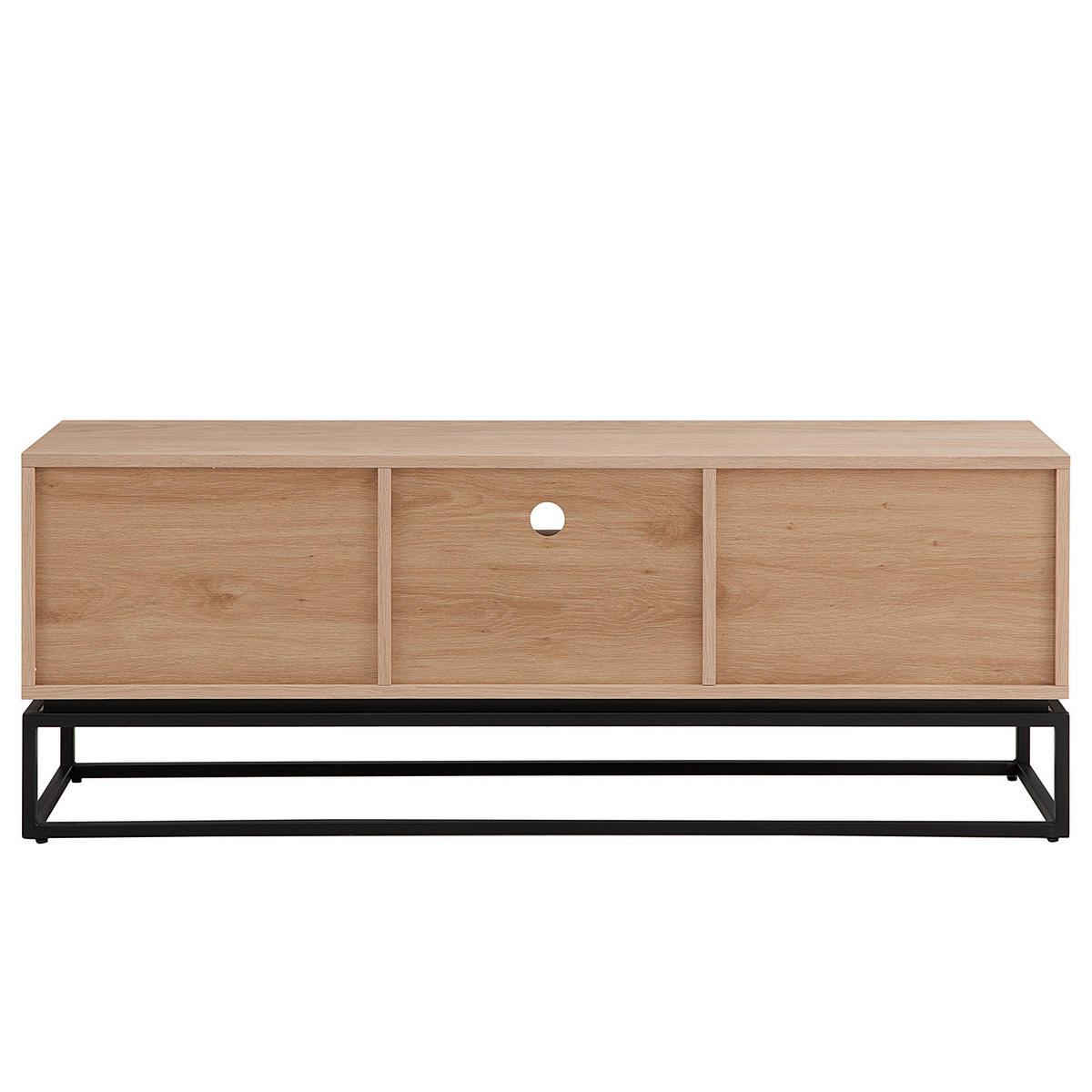 TV-LOWBOARD - Holzwerkstoff / Metall - Schwarz/Braun, Holzwerkstoff/Metall (150/55/40cm) - home24