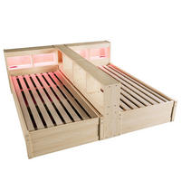 STAURAUMBETT 90/180/200 cm DE-32622 mit LED Holzfarbe - Naturfarben, Holzwerkstoff (90/200cm) - ComfortXL
