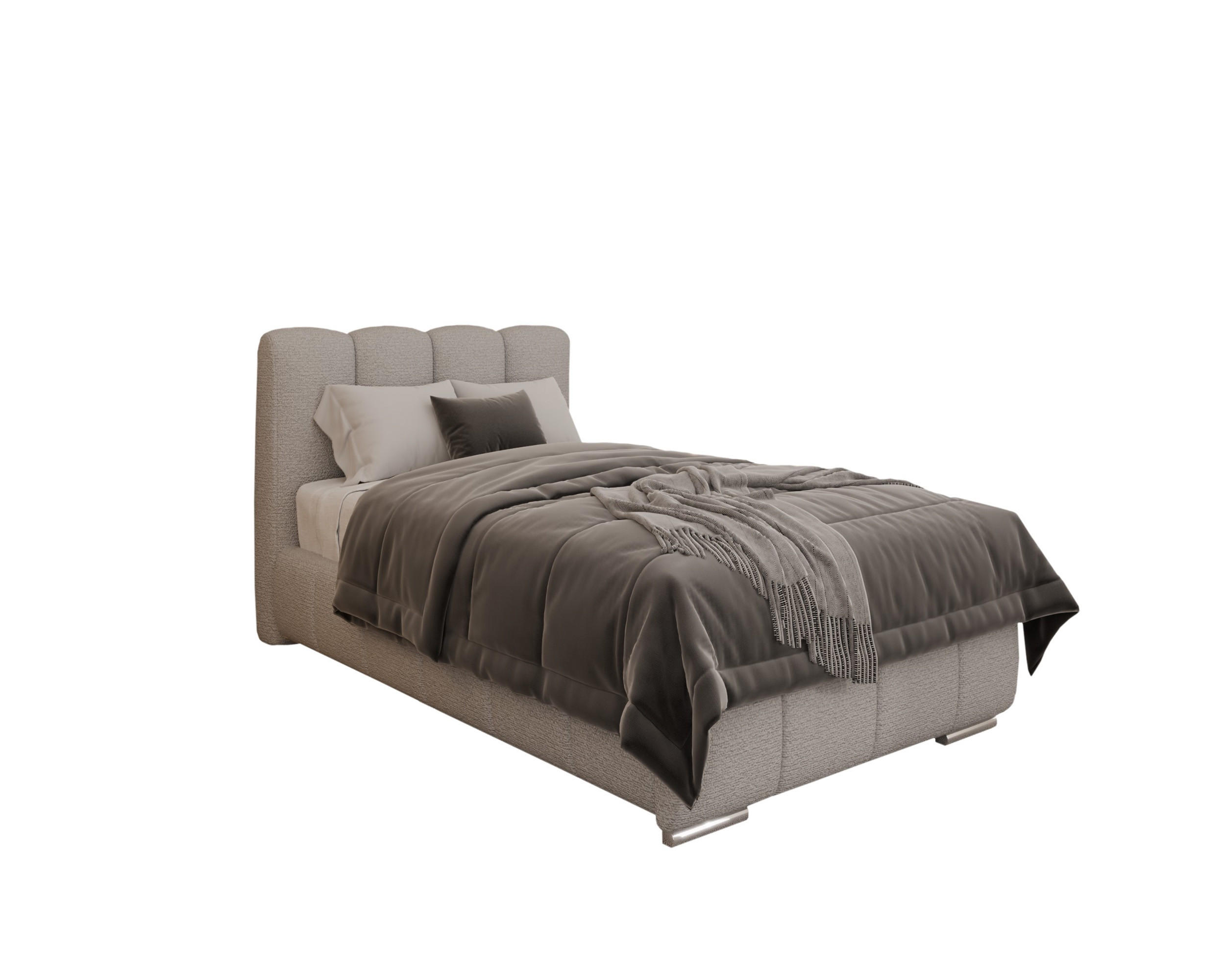 POLSTERBETT Zaira 100x200cm – Elegantes Polsterbett für modernen Wohnstil , ohne matratze, Sandfarben - Sandfarben, Holz (100/200cm) - Homesy