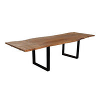 ESSTISCH BARCELONA - Beige/Schwarz, Holz/Metall (90/180/77cm) - SAM