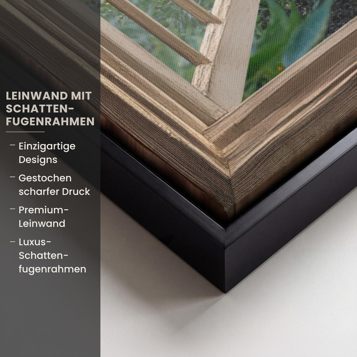 LEINWAND Bilder mit Rahmen - Aussicht - Blumen - Natur - Sonne - Weg - 50x50 - Hellgelb, Textil (50/50cm) - MuchoWow