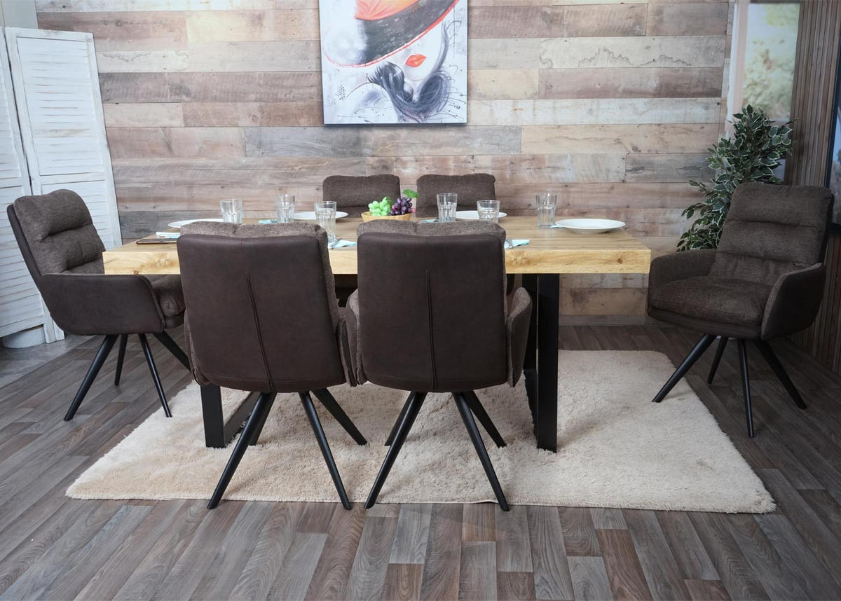 ESSZIMMERSTUHL Braun 6er-Set - Braun, Textil (59/93/68cm) - MCW