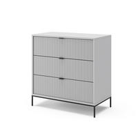 KOMMODE Eliza Grau 80 x 81.2 cm mit 3 Schubladen - Grau, Holzwerkstoff (42/81.2/80cm) - Vicco