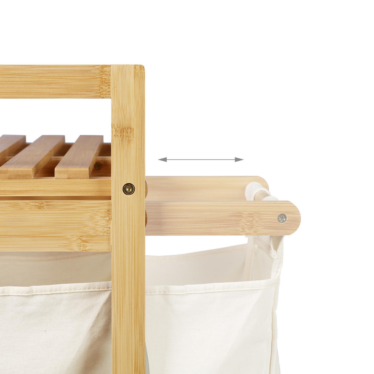 WÄSCHEKORB - Multicolor, Holz/Textil (63.5/73/33cm) - Relaxdays