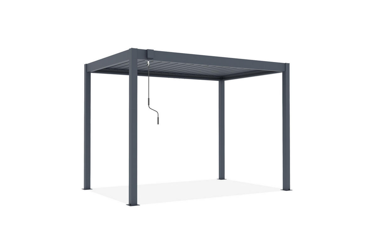 PERGOLA BIOKLIMATISCHE SELBSTTRAGENDE Piana grauem 3m x 2m - Grau, Metall (196/218/304cm) - Cazeboo