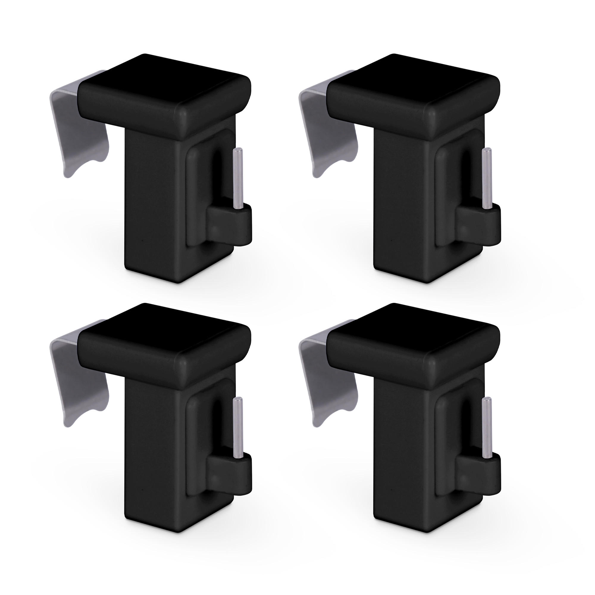 KLEMMTRÄGER für Vitragestangen 4er Pack - Schwarz, Kunststoff (2/4/4cm) - Bestlivings