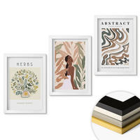 WANDBILDER 3er-Set - 20x30 cm Weißer Rahmen - Boho-Pastell-Minimalisten-Poster - Weiß, Kunststoff (20/30cm) - ArtPrintCave
