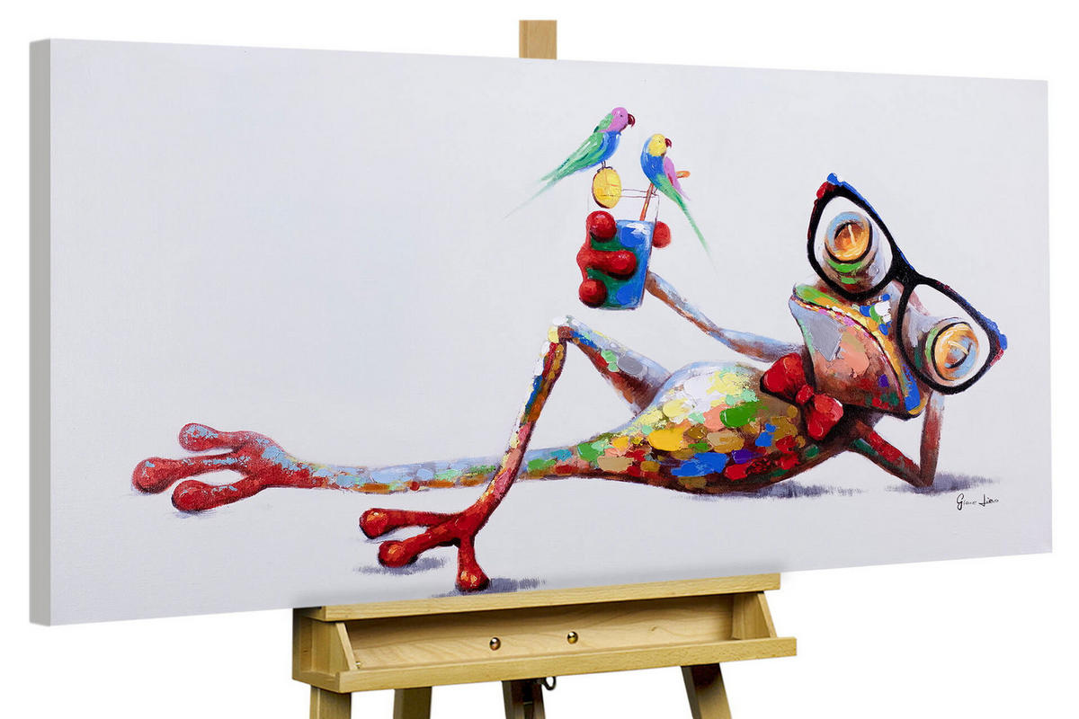 ACRYLBILD HANDGEMALT 120/60 cm - Weiß/Braun, Holz/Textil (120/60cm) - KUNSTLOFT