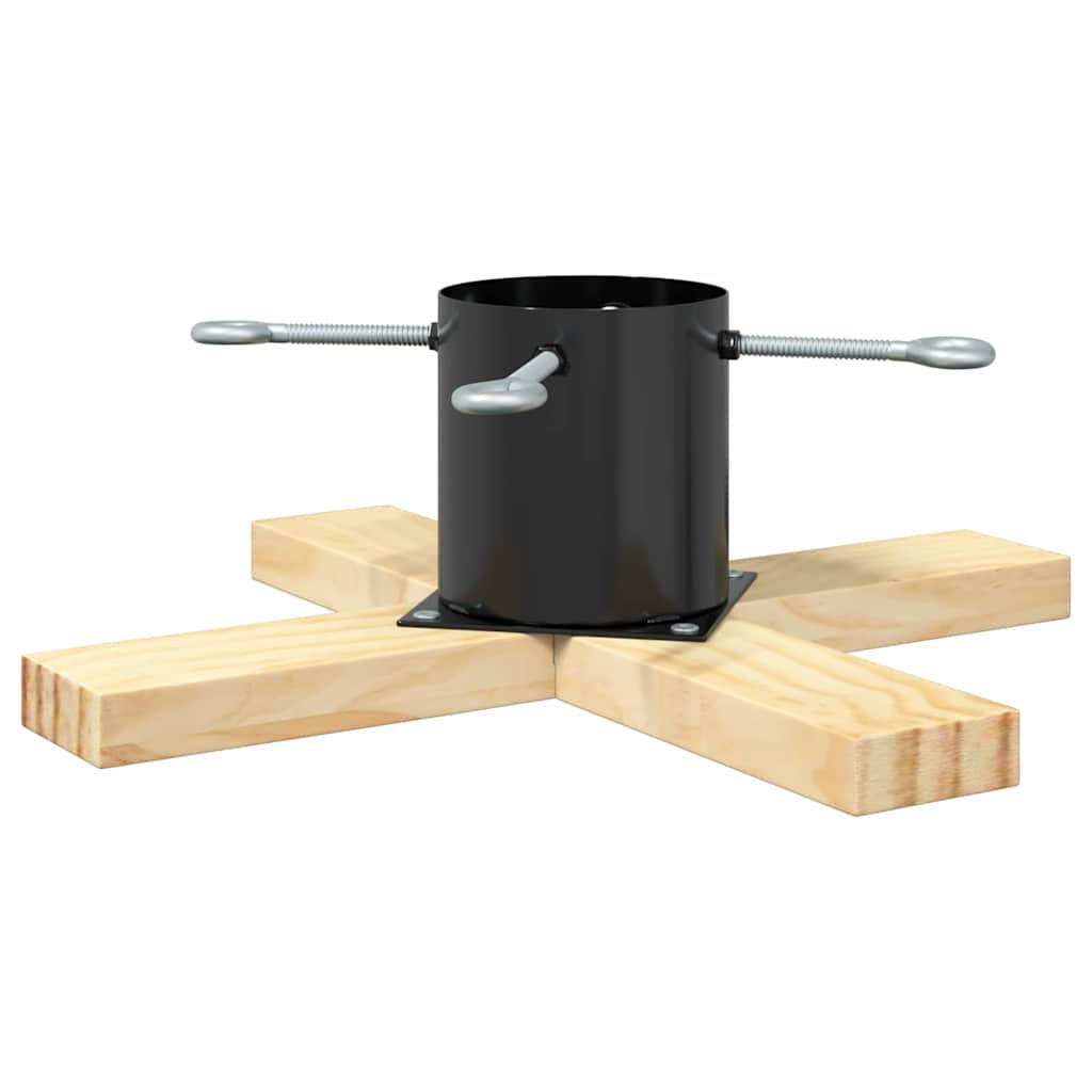 WEIHNACHTSBAUMSTAND 50/50/16 Cm Schwarz Massivholz Kiefer - Schwarz, Holz (50/16/50cm) - vidaXL