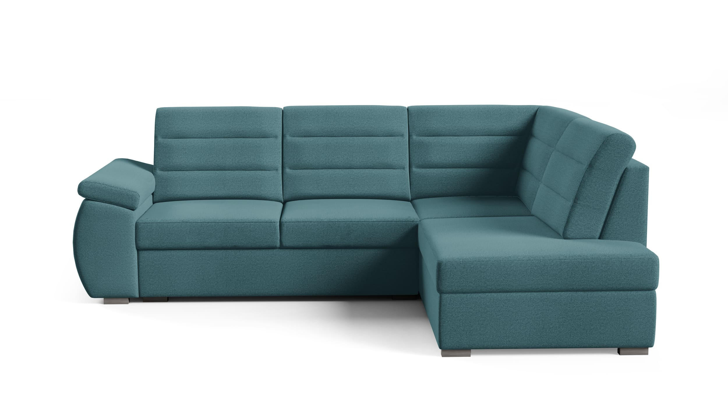 ECKSCHLAFSOFA - Ecksofa Gardenia - Türkis -Rechts - Türkis, Holzwerkstoff (264/190cm) - Möblo