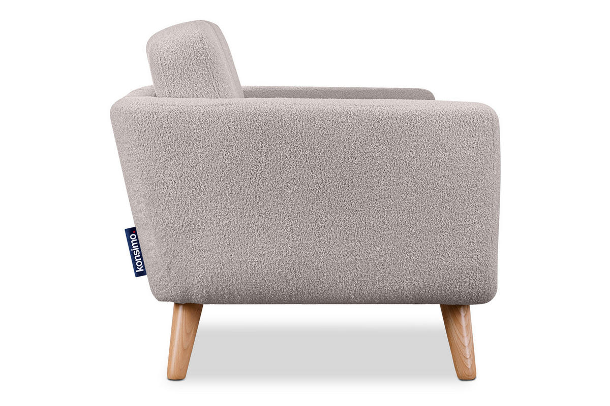 SESSEL TAGIO Massivholz-Beine, hellgrau - Hellgrau/Braun, Buchenholz/Textil (86/80/88cm) - KONSIMO®