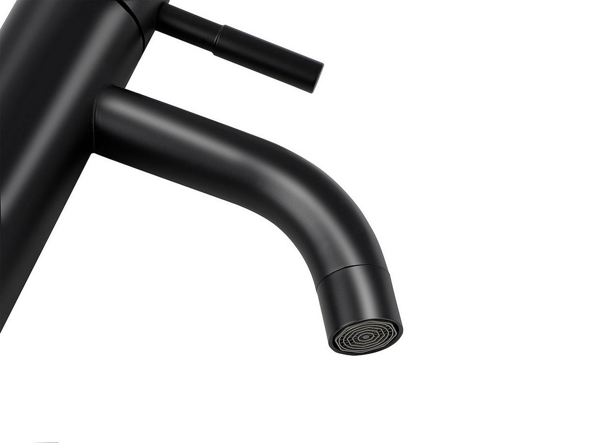 WASCHTISCHARMATUR - 16.5 cm x 4.9 cm - metall - schwarz Salavan - Schwarz, Metall (16.5/30.6/4.9cm) - Vente-Unique