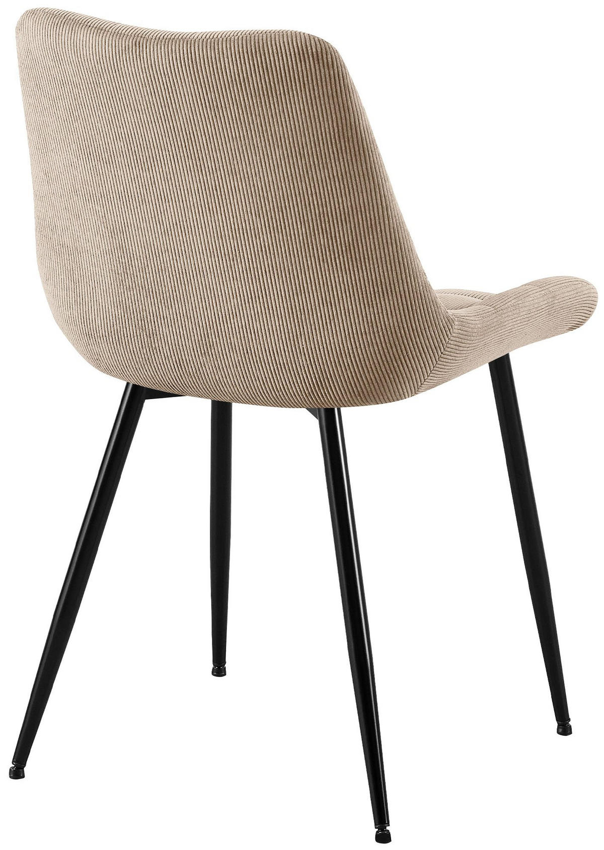 ESSZIMMERSTUHL Cord Taupe - Taupe/Schwarz, Textil/Metall (52/83/58cm) - CLP
