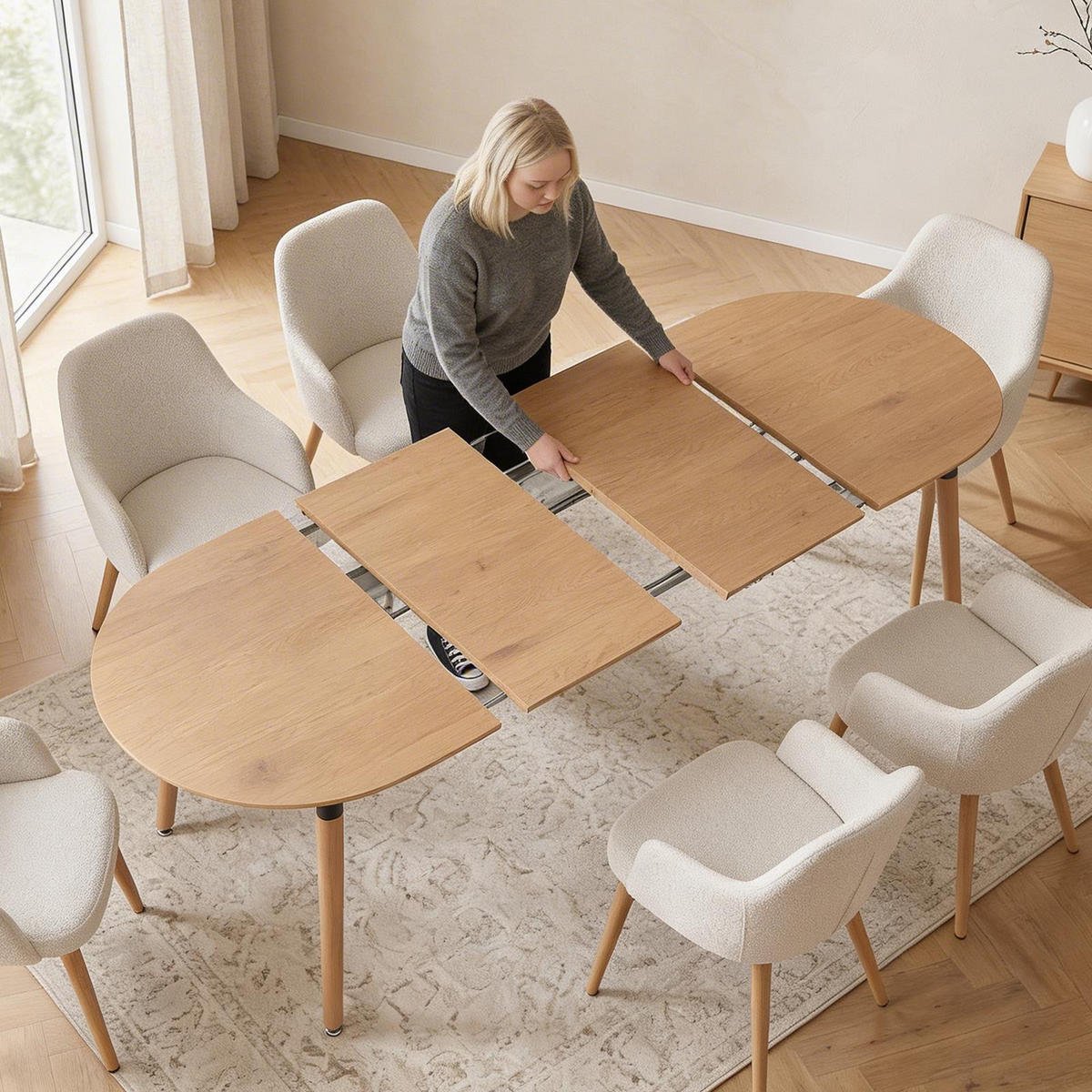 ESSTISCH LAMISA hellbraun - Hellbraun, Holzwerkstoff/Metall (80/120/76cm) - IDIMEX